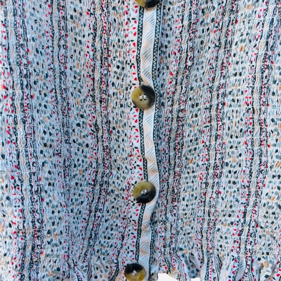 Japna Women’s M Runched Geometric Print Cami Tank Top, Japna Smocked Tops - Picture 4 of 9